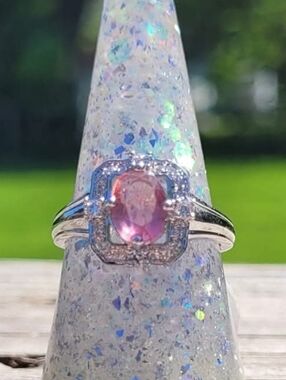 Size 8 Pink Topaz Ring